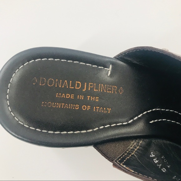 Donald J. Pliner Syra Brown Studded Wide Cross Strap Platform - Picture 2 of 6